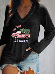 Christmas Tree 'Tis The Season' Print Long Sleeve T-Shirt