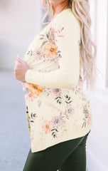 Floral Ribbed Knit Cardigan