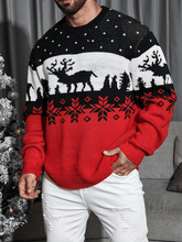 Christmas Pattern Color Block Sweater