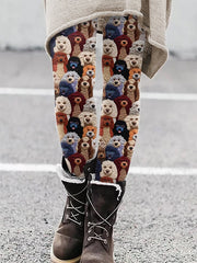 Cute 3D Dog Print Casual Leggings for Dog Lovers