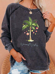 Hawaiian Christmas 'warmestwishes' print sweatshirt