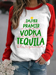 Funny Christmas Dasher Dancer Prancer Vixen Comet Cupid Donner Blitzen Rudolphr Printed Sweatshirt