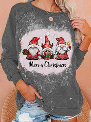 Merry Christmas Print Casual Sweatshirt