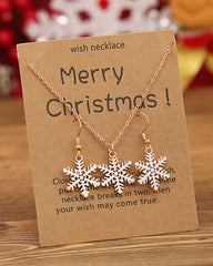 Christmas Snowflake Two Piece Earring Necklace