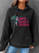 Mele Kalikimaka Hawaii Christmas Printed Waffle Hooded Sweatshirt