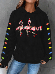 Christmas Flamingo Waffle Sweatshirt