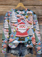 Pink Santa Print Sweatshirt