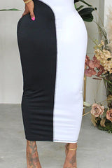 Colorblock Topstiching Tank Dress