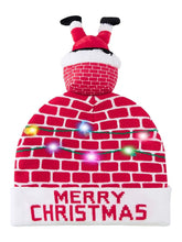 Unisex Ugly Led Christmas Hat Novelty Colorful Light-Up Stylish Knitted Sweater Xmas Party Beanie Cap