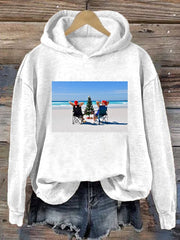 Christmas printed hooded sweatshirt