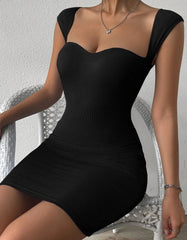 Solid-color Strap Backless Nightclub Short Bodycon Dresses