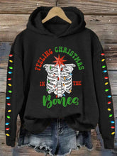 Feeling Christmas In The Bones Dead Inside But It's Christmas Print Casual Hoodie