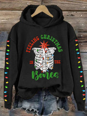 Feeling Christmas In The Bones Dead Inside But It's Christmas Print Casual Hoodie