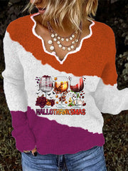 Hallothanksmas Wine Glasses Print Top