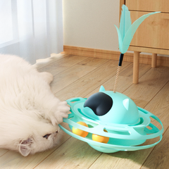 Cat Feather Tumbler Ball Tracks Interactive Cat Toys