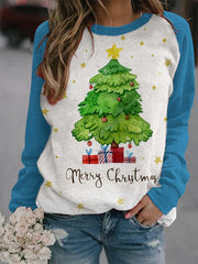 Merry Christmas Tree🎄 Print Casual Sweatshirt