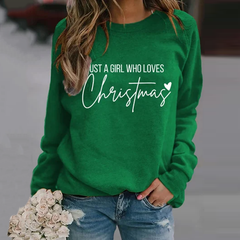 Retro Just A Girl Who Loves Christmas Print Sweatshirt