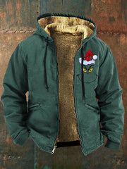 Christmas Retro Printed Christmas Plush Jacket