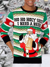 Christmas Ah, I Need To Drink Beer All Day Print Casual Sweatshirt