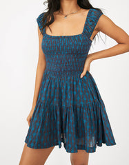 Bohemian Disty Floral Sleeveless Pleated Skirt