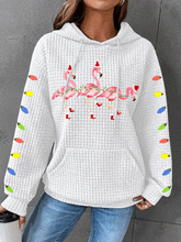 Christmas Flamingo Waffle Sweatshirt