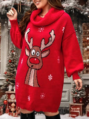 Ladies Casual High Neck Christmas Dress