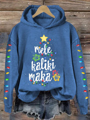 Mele Kalikimaka Hawaii Christmas Print Hoodie