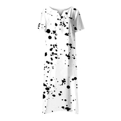 Printed deep V fashion maxi dresses