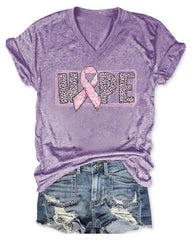 Breast Cancer Print Short-Sleeved T-Shirt