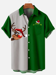 Christmas element large short sleeve shirt