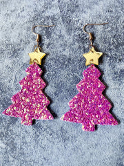 Shiny Christmas Tree Fashion Earrings