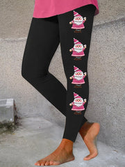 Women's Pink Santa Print Leggings