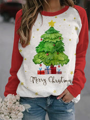 Merry Christmas Tree🎄 Print Casual Sweatshirt