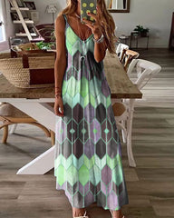 Geo Print Cami Maxi Dress