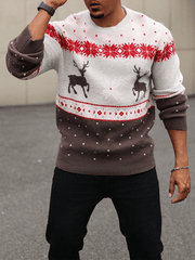 Christmas Pattern Color Block Sweater