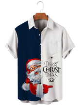 Christmas element Santa Claus series large short sleeve shirt
