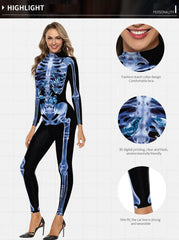 Early Halloween Promotionš„ Cosplay Women Skeleton Bodysuit