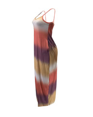 Ombre Slant Pocket Cami Maxi Dress