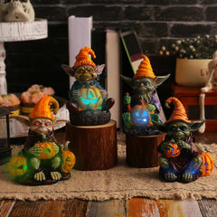 PhantomPumpkinâ„?1+1 FREE | Halloween Resin Statue with Pumpkin Lamp