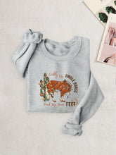 Christmas Horse Print Pullover Sweatshirt