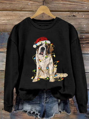 Christmas Dog Mom Print Sweatshirt