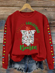 Feeling Christmas In The Bones Dead Inside But It's Christmas Print Sweatshirt