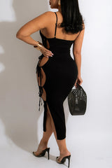 Ladder Cut Out Tie Side Cami Dress