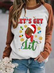 Let's Get Lit Christmas Footbal Casual Sweatshirt