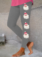 Women's Pink Santa Print Leggings