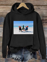 Christmas printed hooded sweatshirt