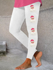 Women's Pink Santa Print Leggings
