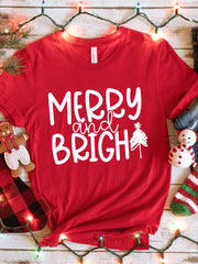 Christmas Merry & Bright Print T-Shirt