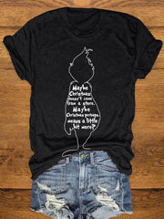 Christmas Green Monster Print T-shirt