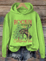 Rockin Around The Christmas Tree Print Hoodie